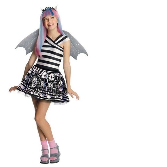 Rochelle Goyle Monster High Halloween Costume 4/6 Dress & Wings Girls 2 Pc - Picture 1 of 7
